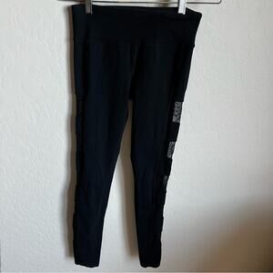 Forever 21 black side mesh squares leggings casual sporty juniors size small S